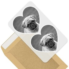 2 x Heart Stickers 7.5 cm - BW