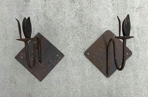 Pair wrought metal gothic - pair,