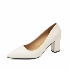Women's Comfort Pointed-Toe Court Shoes Classics Block Heels Pumps Low Top Shoes