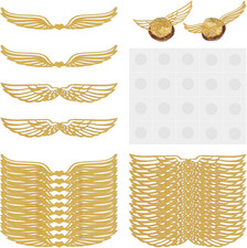 50 Pcs Golden Glitter Wings