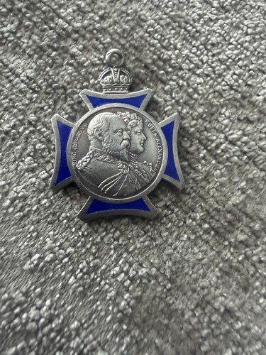 1902 silver coronation fob - silver,