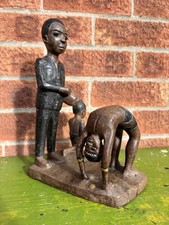 Ivory Coast African Carved Figural Group – Colonial Satire c.1940s - Rare