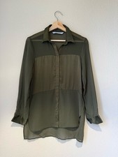 Zara Dark Olive Collared Top