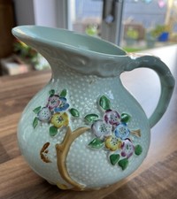 Art Deco Crown Devon Floral Relief Design Jug Pitcher 13cm Tall IB 5252B England