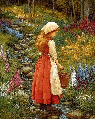 Young girl carrying wooden - carrying,