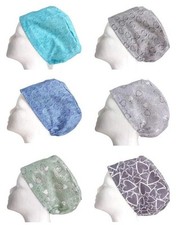 Blue Grey Green Hearts Scrub Cap Doctor Theatre Nurse ODP Surgical Hospital Vet