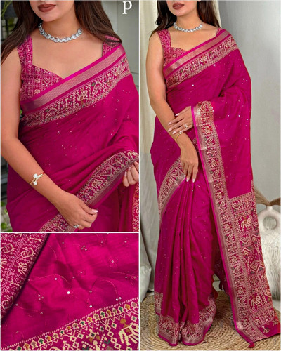 Women silk blend saree - blend,