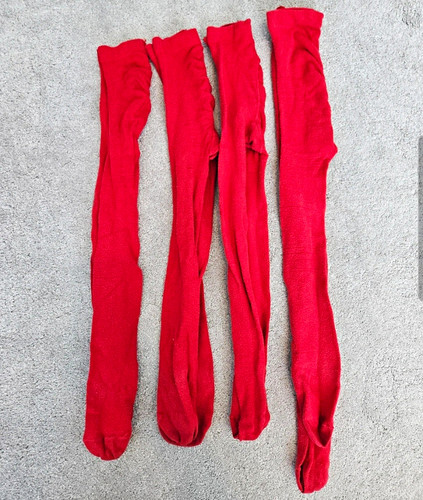 Kids girls red tights age - red,