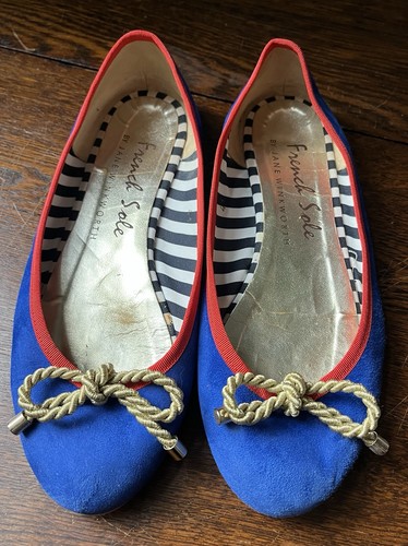 French sole royal blue - royal, suede