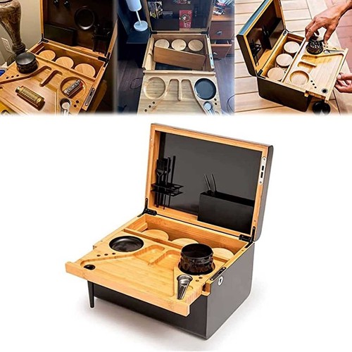 Wooden storage chest with - wooden,