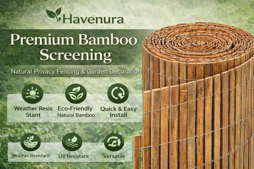 Natural bamboo fence screening - bamboo,