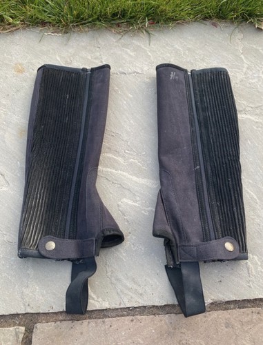 Black suede half - , chaps
