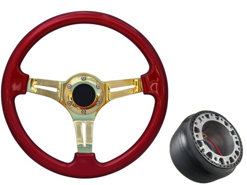 Red gold steering wheel - wheel, +
