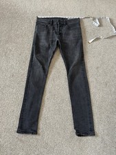 Mens Diesel TEPPHAR 0674N Stretch Slim Carrot Black Jeans W32 L30 VGC Used