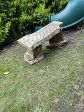 River stone garden bench used