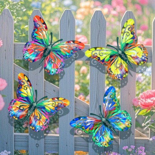 4pcs metal butterfly sculpture - 4pcs,