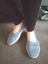 Tu Woman UK Size 4 Grey Slip On Shoes 