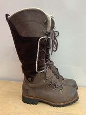 Timberland Knee High Waterproof Boots Size 5 Fur Lined Brown VGC rare Ladies