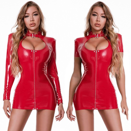 Ladies zipper wet look - wet,