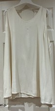 Ladies Designer Box2 Bella Donna White Crepe V Neck Sleeveless Top Size 24/26 
