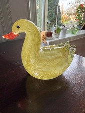 Vintage murano yellow hand