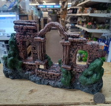 Rustic Stone Arch Windows Fish Tank Ruin Decoration Swim Thru Aquarium Ornament