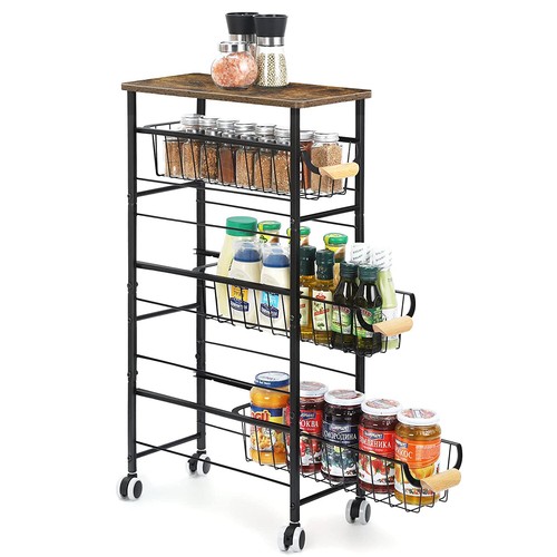 Tier slim storage cart - 4-tier,