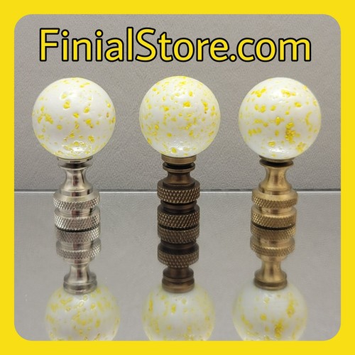 Yellow speckled white - speckled, glass