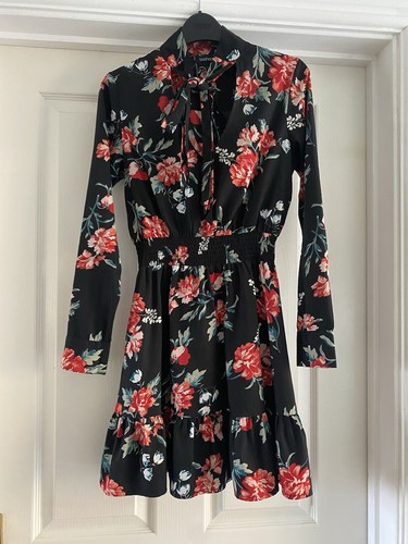 Boohoo black red floral tie - red,