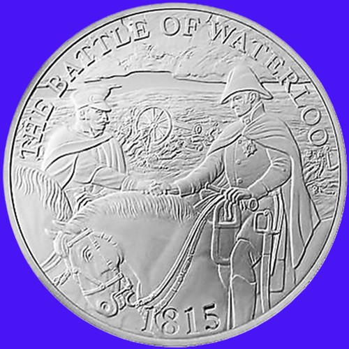 Coin battle of waterloo - £5, coin.