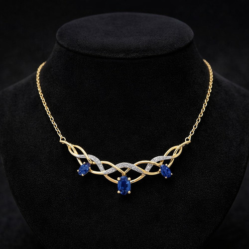 Natural blue sapphire necklace - sapphire,