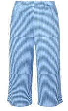 Blue Gingham Stretch Cropped