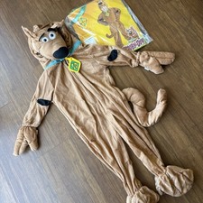 Scooby Doo Deluxe Jumpsuit Costume Kids Small 3-4 Years Dog Brown Rubie’s