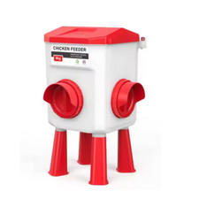 Chicken Poultry Feeder Dispenser Large Flock Coop Chick Bird Hen Red 8kg Legs