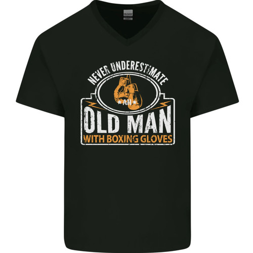 Old man with - an, gloves