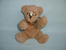 RUSS BERRIE 8" BUZZ TEDDY BEAR Cuddly Soft Beanie Plush Toy With HONEY BEE