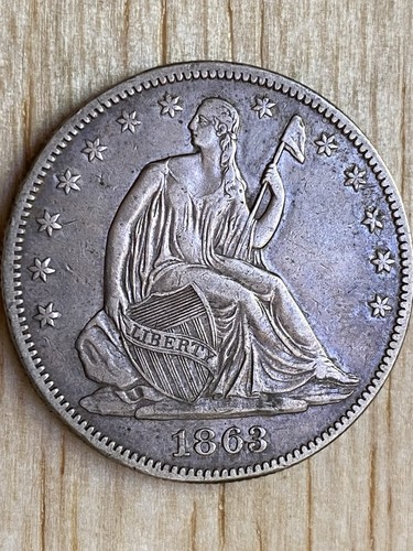 1863 seated liberty half - 1863,