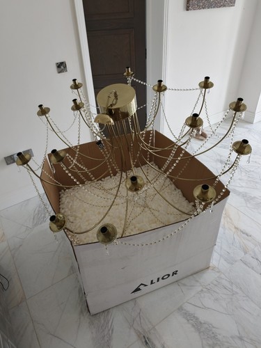 Large brass and crystal - large,
