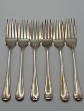 Set of 6 Antique Silver Plated Dinner Forks – EP – Elegant Pattern