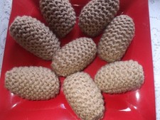 HAND KNITTED FOOD. 8 POTATOES