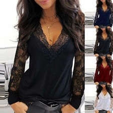 Womens Lace Casual Loose Shirt