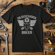 Old School Biker Bandana T-Shirt - Motorbike Biker Riding Tees & T-Shirts