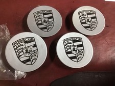 Porsche Silver Wheel Centre Caps 76mm  Set of 4 Genuine Porsche