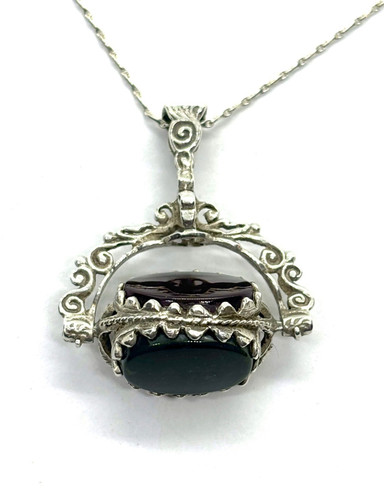 Antique silver carnelian - silver,