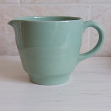Wood's Ware Beryl Milk Custard Jug Green Ceramic H 10.5cm 1 Pint Utility MCM