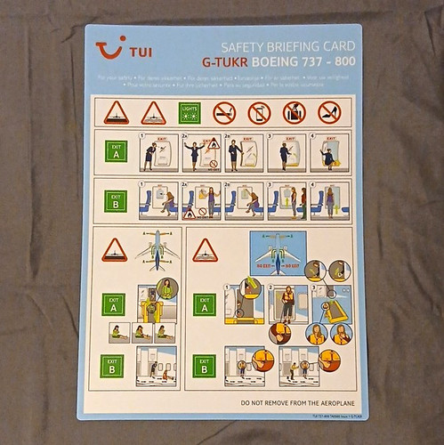 Tui safety briefing - safety, card