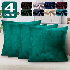 Crushed Velvet Cushion Cover 18''x18'' Filled Cushions Sofa Bed Pillows Set Of 4