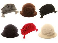 Ladies Wool Cloche Hat Womens