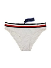 Tommy Hilfiger Ivory Heather Navy Red White Band Bikini Brief Underwear UK 12 M