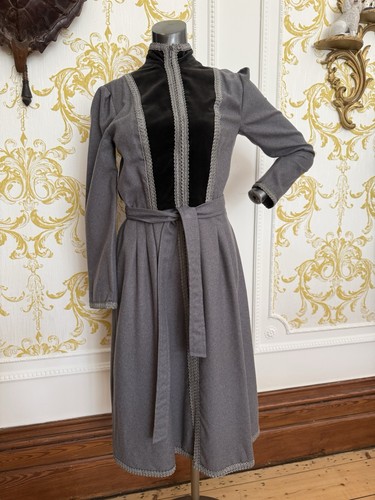 Vintage 1970s wool dress with - vintage,